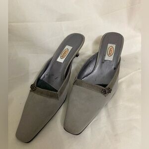 TALBOT'S Square Toe Silk Mules NWOT